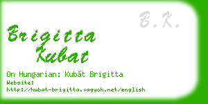 brigitta kubat business card